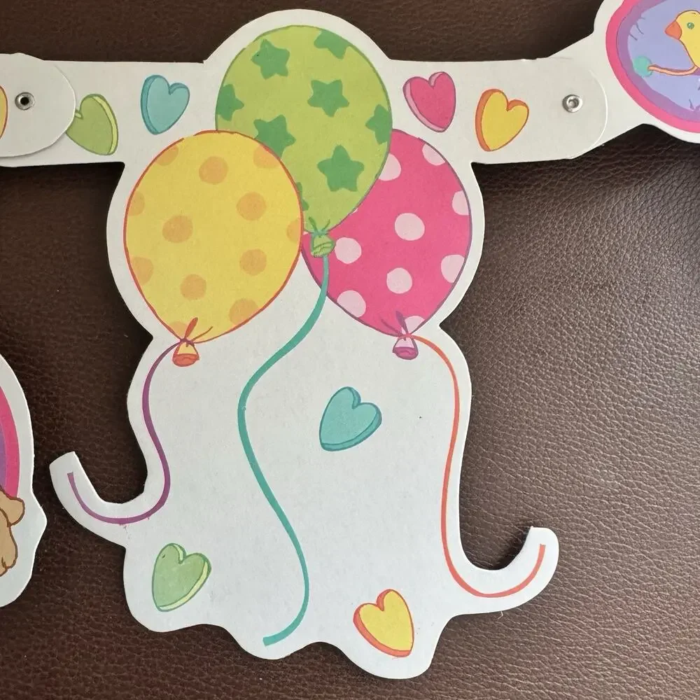 Vtg 1st Birthday Baby Banner And Honeycomb Table Centerpiece Bears